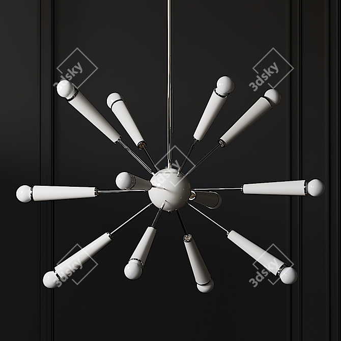 Celestial Glow: Crystorama 12-Light Zodiac Pendant 3D model image 1