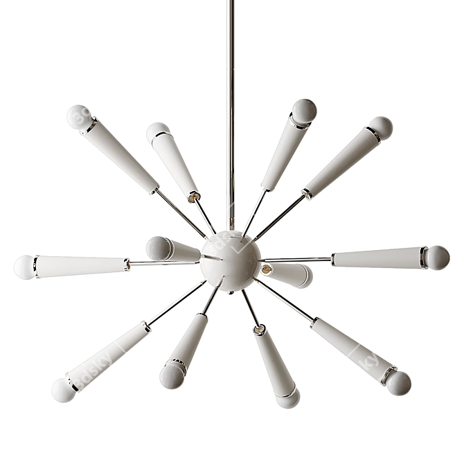 Celestial Glow: Crystorama 12-Light Zodiac Pendant 3D model image 3