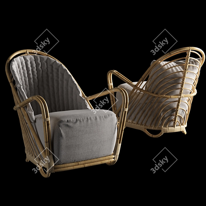 Arne Jacobsen Sika Lounge Chair: Reloaded Elegance 3D model image 2