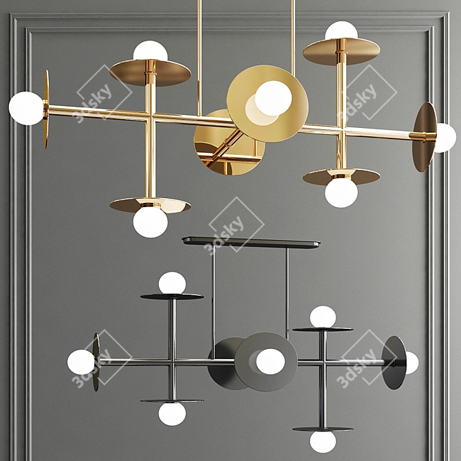 Modern Nodes 8 Light Suspension 3D model image 1