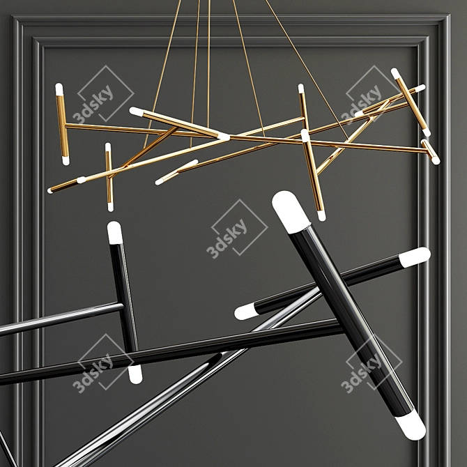 Modern Elegance: Le Pentagone Chandelier 3D model image 2