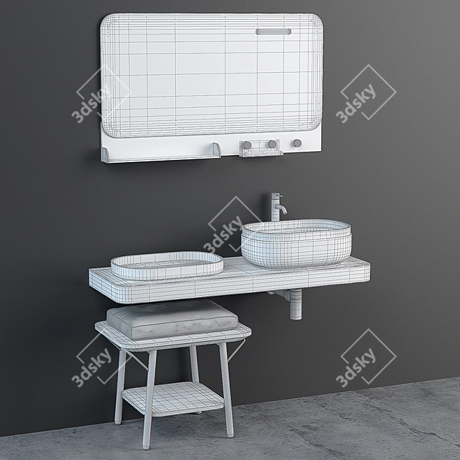 Elegant Novello Bathroom Furniture 3D model image 2