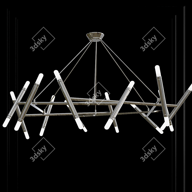 Title: Petite Brass Chandelier 3D model image 3