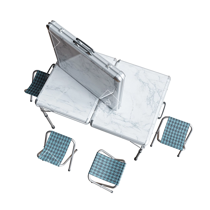 Portable Folding Picnic Table Set 3D model image 2