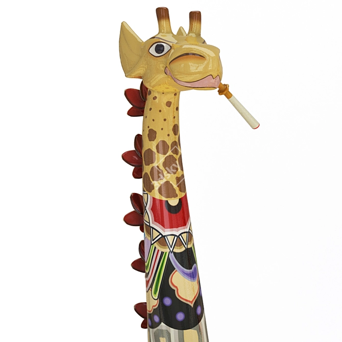 Colorful Giraffe Sculpture 3D model image 2