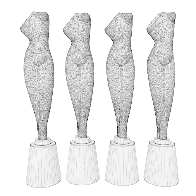 Archipenko Torso Sculpture 1914 3D model image 3
