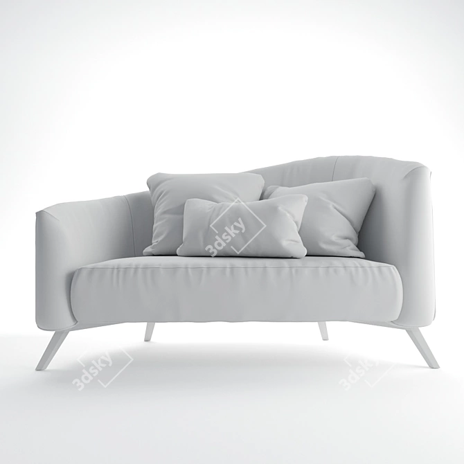 Velvet Scandinavian Inspired Kristen Sofa 3D model image 3