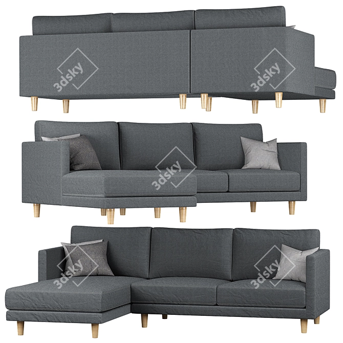 Halley Conner Lounge Sofa - Sleek & Stylish Comfort 3D model image 1