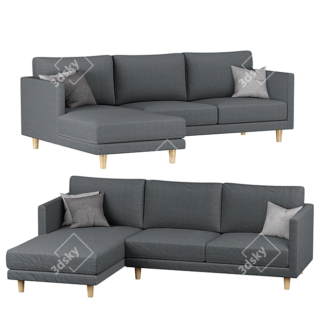 Halley Conner Lounge Sofa - Sleek & Stylish Comfort 3D model image 2