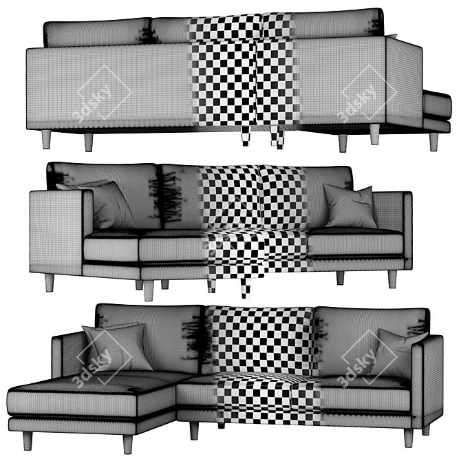 Halley Conner Lounge Sofa - Sleek & Stylish Comfort 3D model image 3