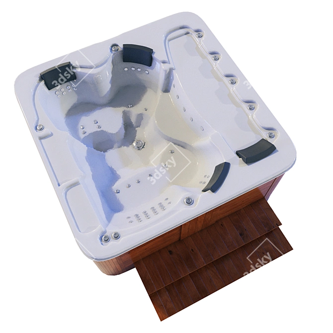 Luxury Spa Jacuzzi: Relax & Unwind 3D model image 2