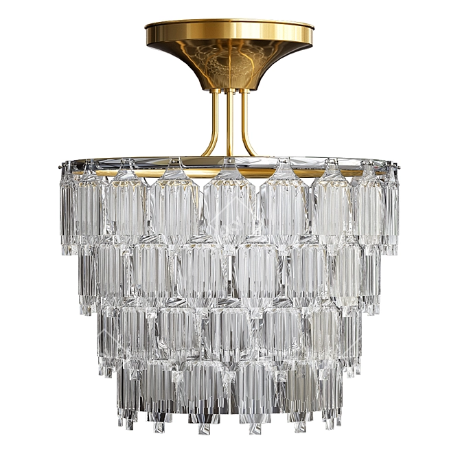 Exquisite Crystal Chandelier 3D model image 1