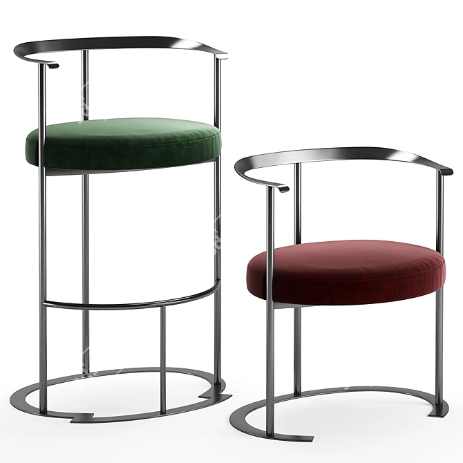 Elegant Azucena Catilina Chair Stool 3D model image 1