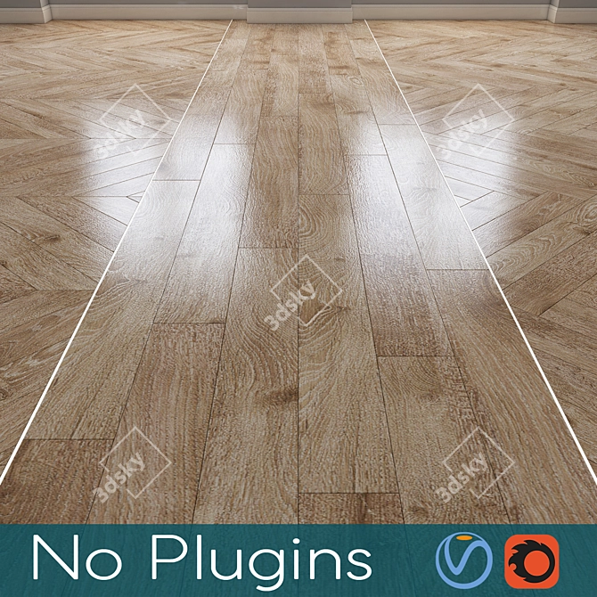 Vintage Wood Floor Texture 3D model image 1