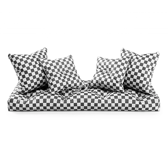 Cozy Corner Seat Pillows Set 3D model image 3