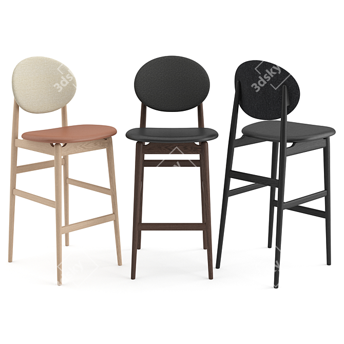 Ariake Outline Bar Stool: Sleek and Stylish 3D model image 1