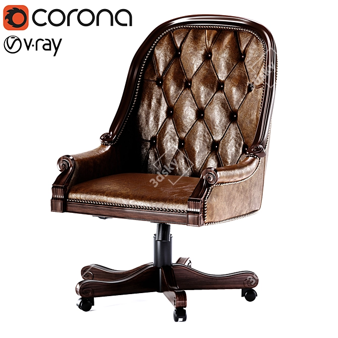 Elegant Vintage Armchair 3D model image 1