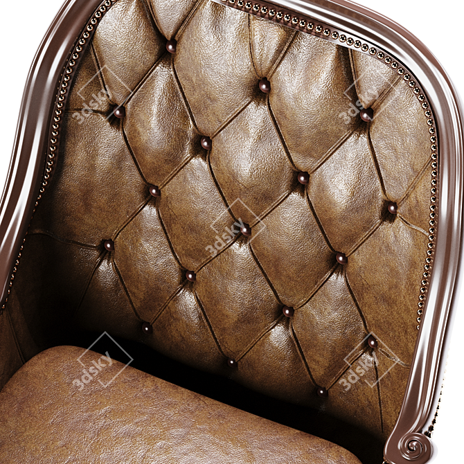 Elegant Vintage Armchair 3D model image 3