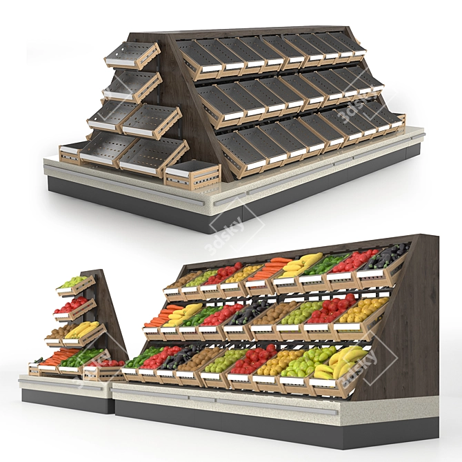 Practical Vegetable Storage Rack 3D model image 2