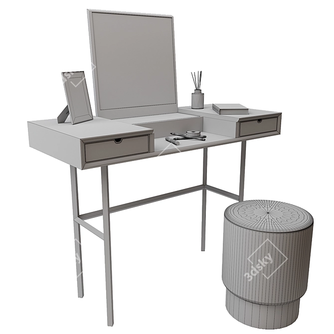 Elegant Chapeau Dressing Table 3D model image 3