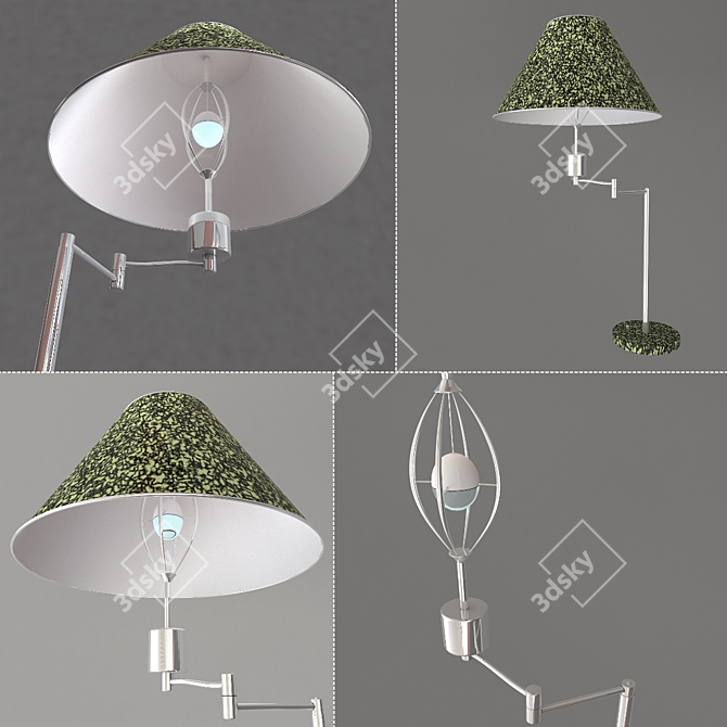 Elegant Patterned Table Lamp 3D model image 2