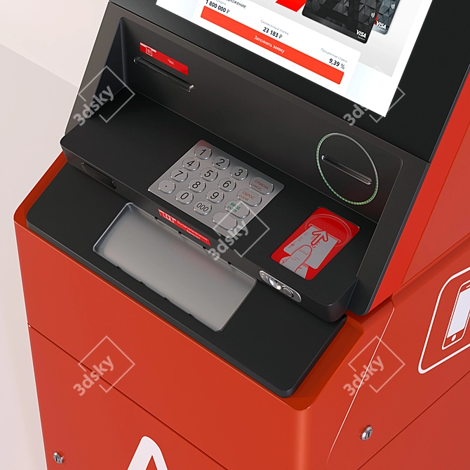 Alpha Bank ATM Terminal 3D model image 2