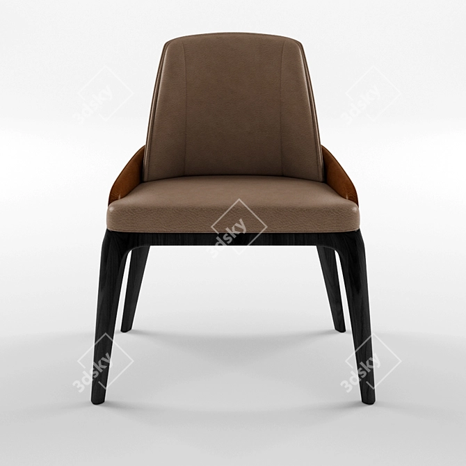 Luxurious Bentley Home Malvern Chair 3D model image 2