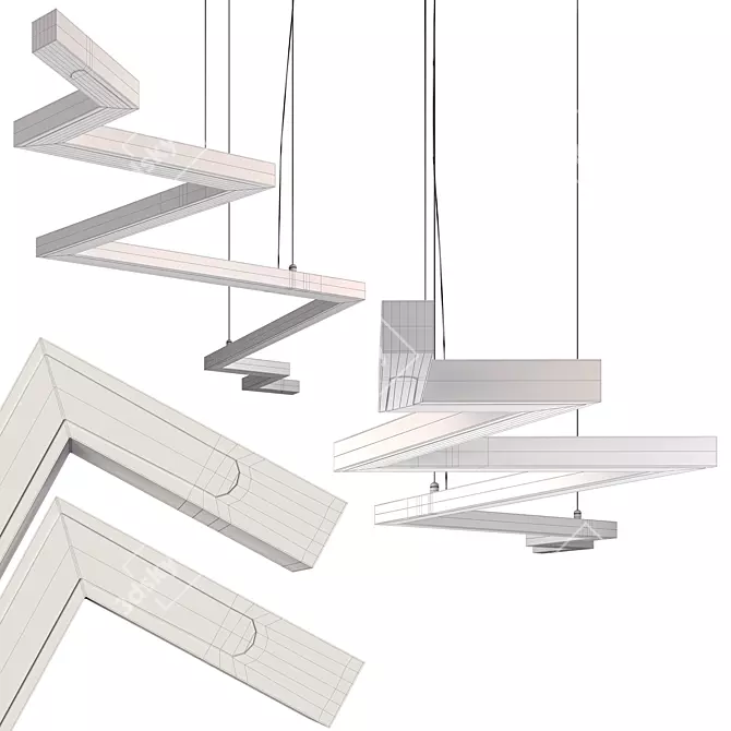 Nature-Inspired Bolt LED Pendant 3D model image 2