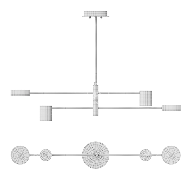 Scandinavian LED Pendant Lamp 3D model image 2