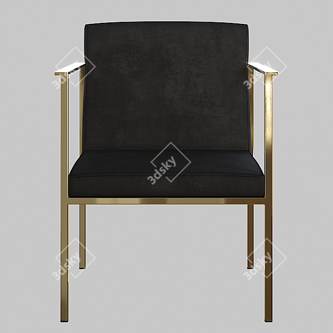 Kelly Lounge Jett: Sleek Black Armchair 3D model image 2