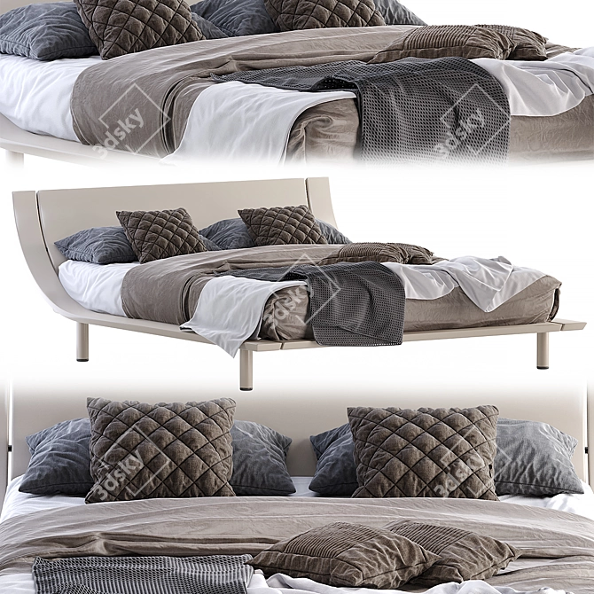 Mondo Aqua 2 Bed: Sleek & Stylish 3D model image 1