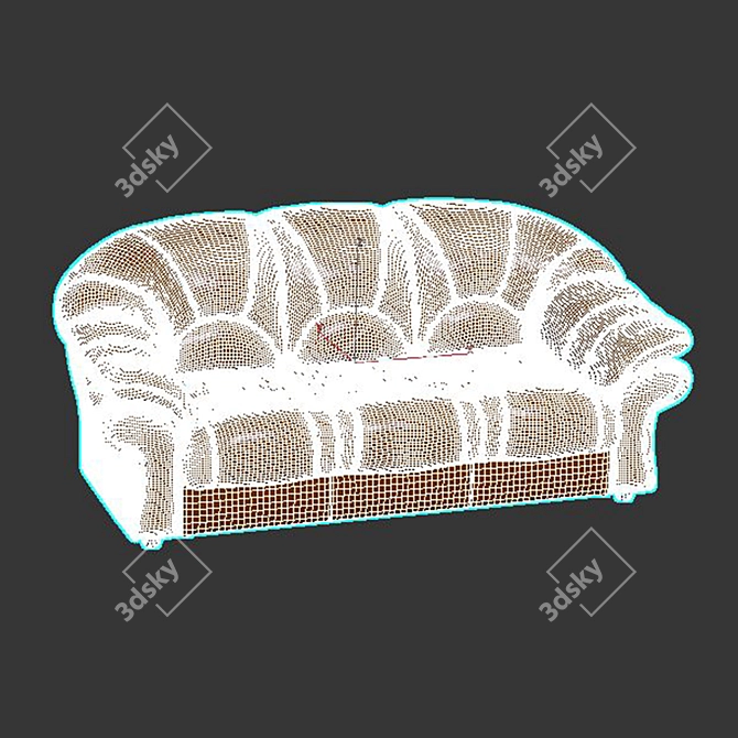 Modern Leather Sofa Set 3D model image 3