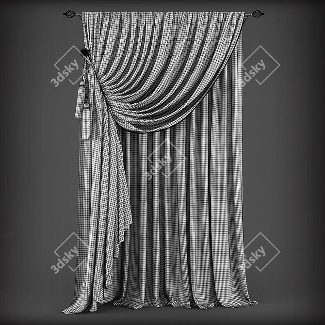Title: Classic Style Curtains - Elegant and Timeless! 3D model image 2