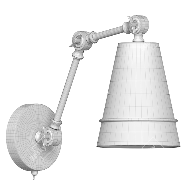 Loft-style Gold Metal Wall Lamp 3D model image 3