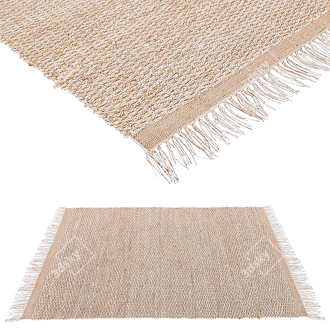 Renewable Jute Fiber Rug: 195cm x 133cm (2.59 sqm) 3D model image 1