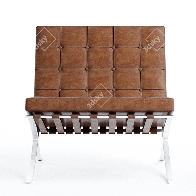 Elegant Knoll Barcelona Chair 3D model image 2