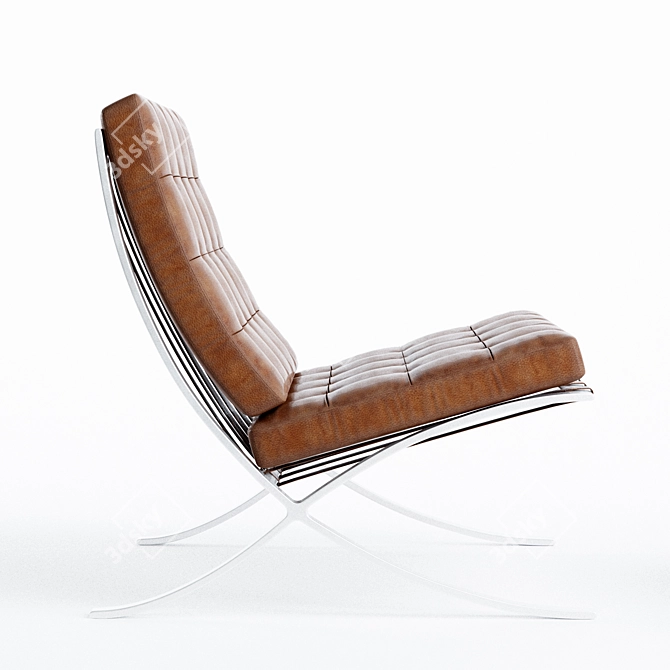 Elegant Knoll Barcelona Chair 3D model image 3