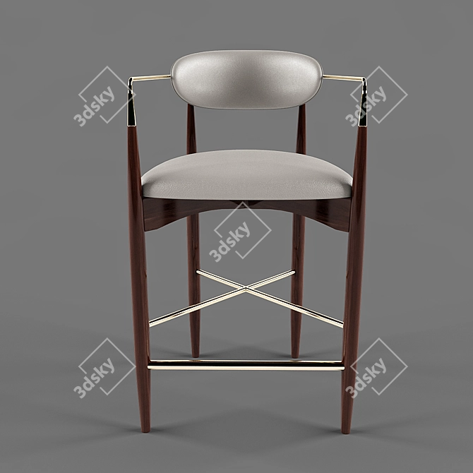 LETO Modern Bar Stool: Sleek Design, Ergonomic Comfort 3D model image 2