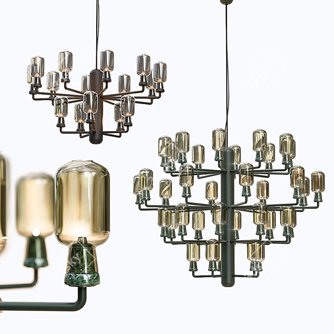 Elegant Normann Copenhagen Amp Chandelier 3D model image 1