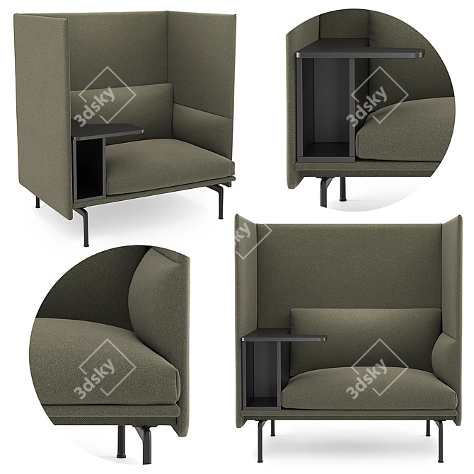 Muuto Outline Highback Work Chair 3D model image 1