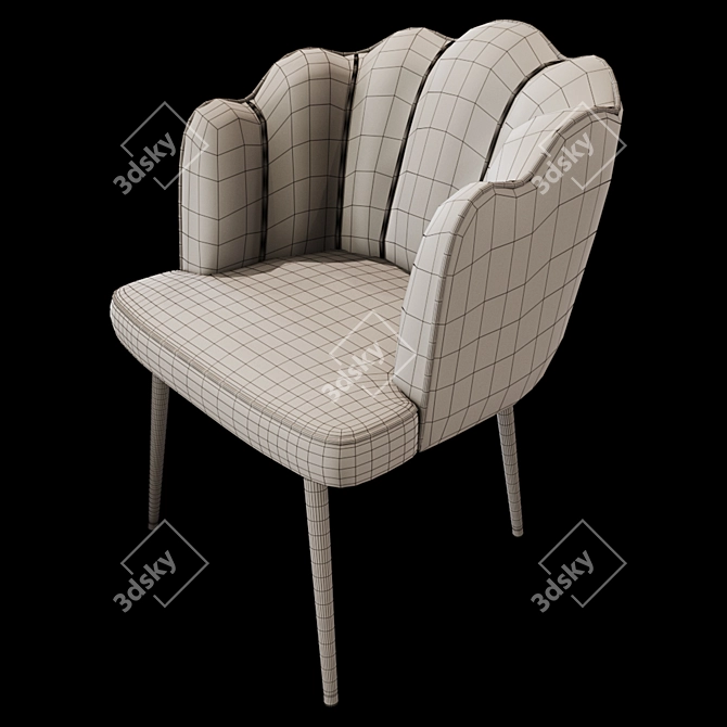 Elegant Savona Velvet Dining Chair 3D model image 3