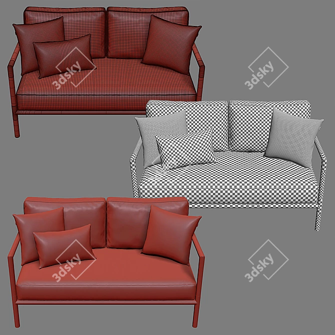 Stylish Barra Sofa: Modern Outdoor Elegance 3D model image 3