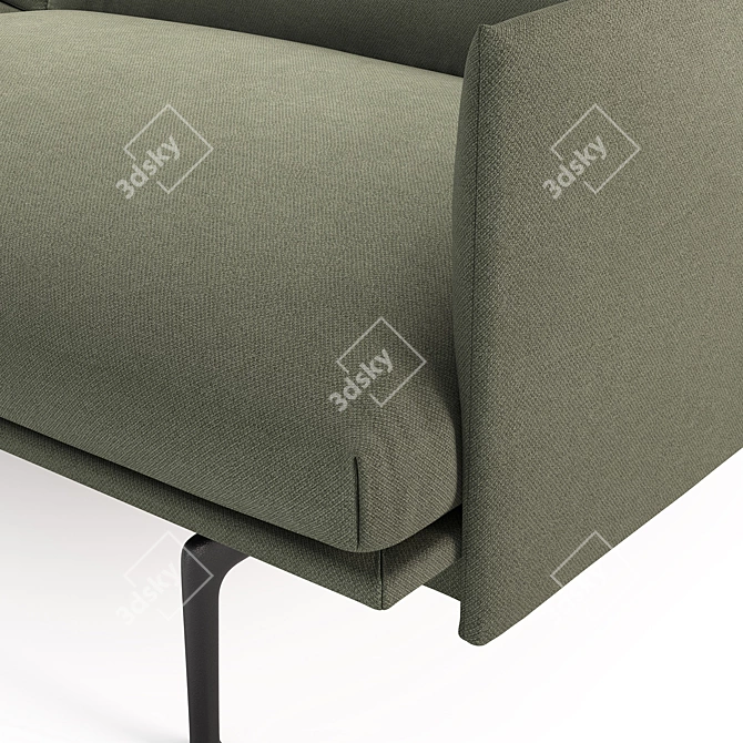 Muuto Outline 3-Seater Sofa: Modern Comfort Blend 3D model image 2