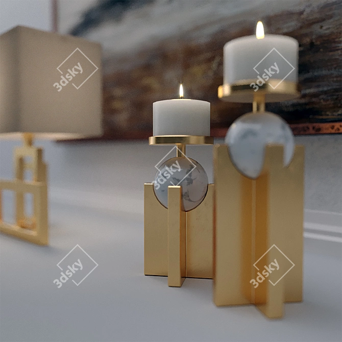 Designer Art Decor Set 3D model image 2