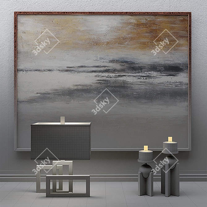 Designer Art Decor Set 3D model image 3