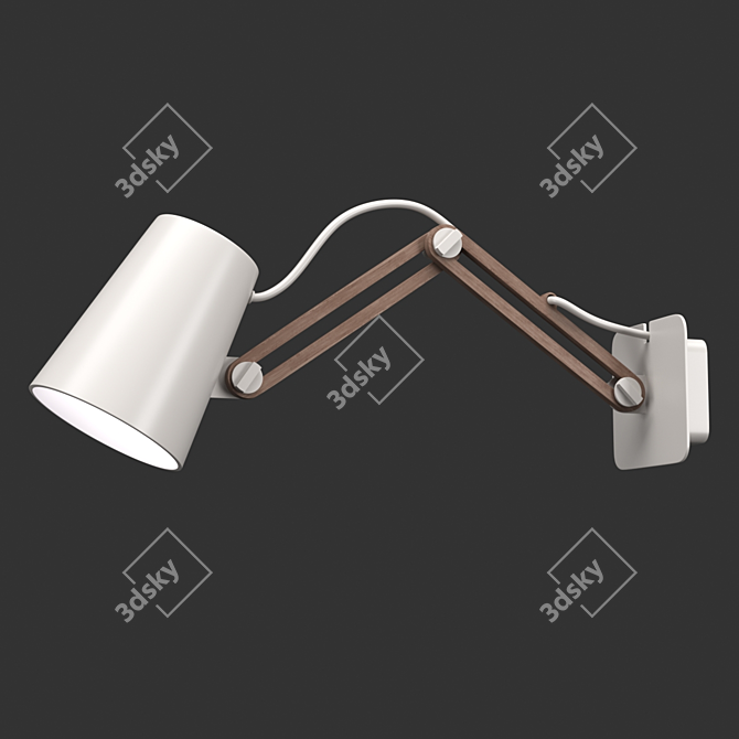 Mantra Looker Wood/Metal Wall Lamp 3D model image 1