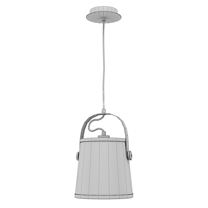 NORDICA 4927: Elegant Black/Dark Wood Chandelier 3D model image 2