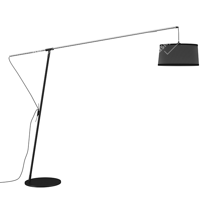 NORDICA Floor Lamp: Stylish Black/Chrome Design 3D model image 1