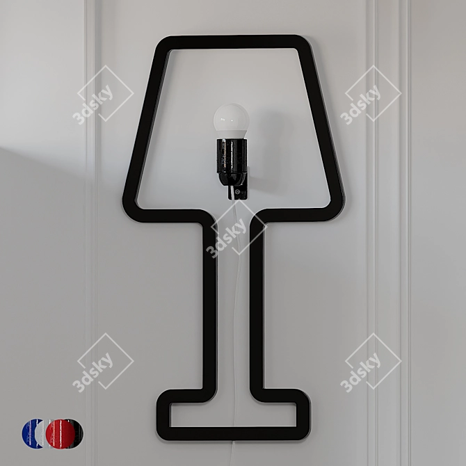 Sleek Colored Space Lamp 3D model image 1