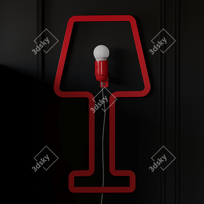 Sleek Colored Space Lamp 3D model image 2